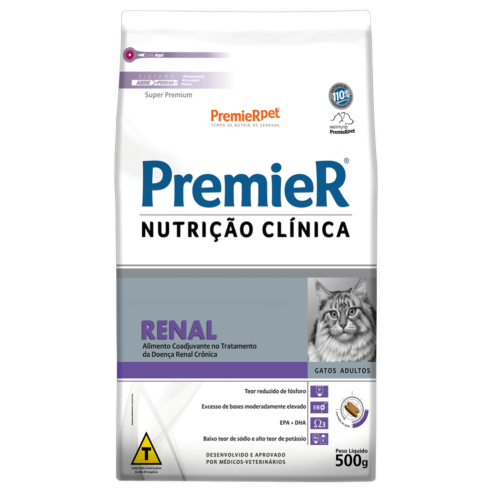 Ração Premier Nutrição Clínica Renal Gatos Adultos 500 g